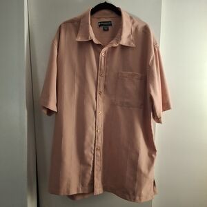 Weekender Casual Lifestyles Men's Peach Short Sleeve Shirt